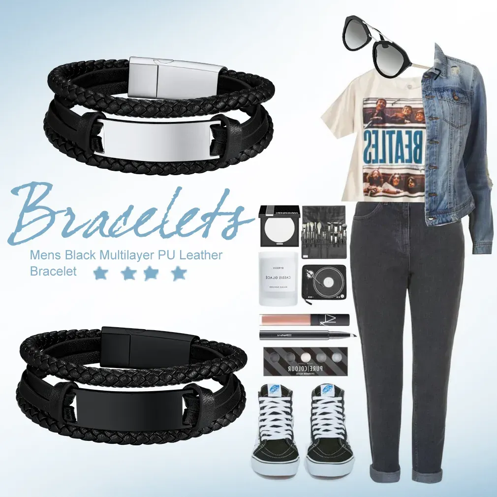 Bracelet en Cuir Tressé Personnalisé pour Homme Tenue