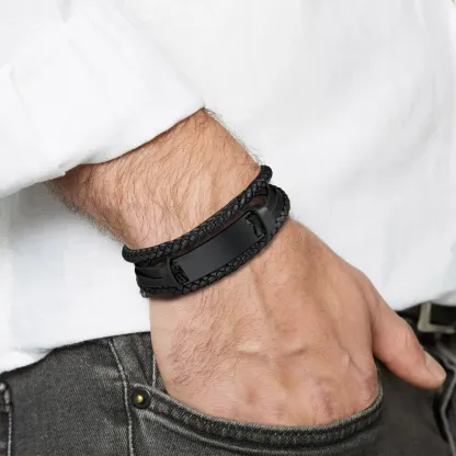 Bracelet en Cuir Tressé Personnalisé 