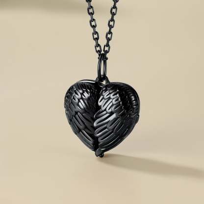 Collier Médaillon Ailes d'Ange avec Photo Personnalisée Modèle