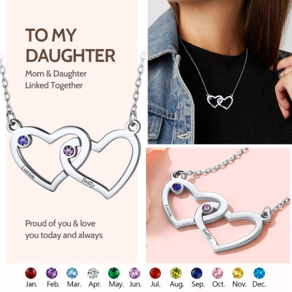 Collier Personnalisé avec Pierres de naissance et Prénoms