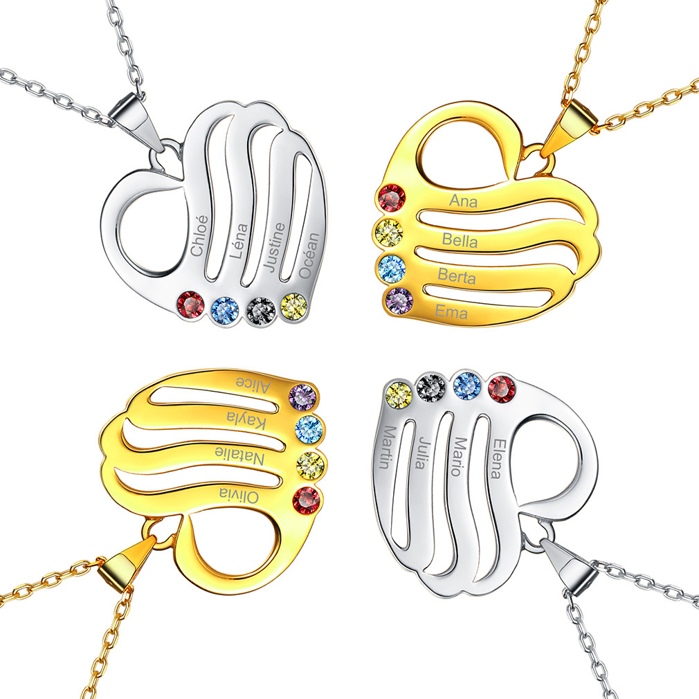 Collier Pendentif Cœur Personnalisé avec Pierre de Naissance collection