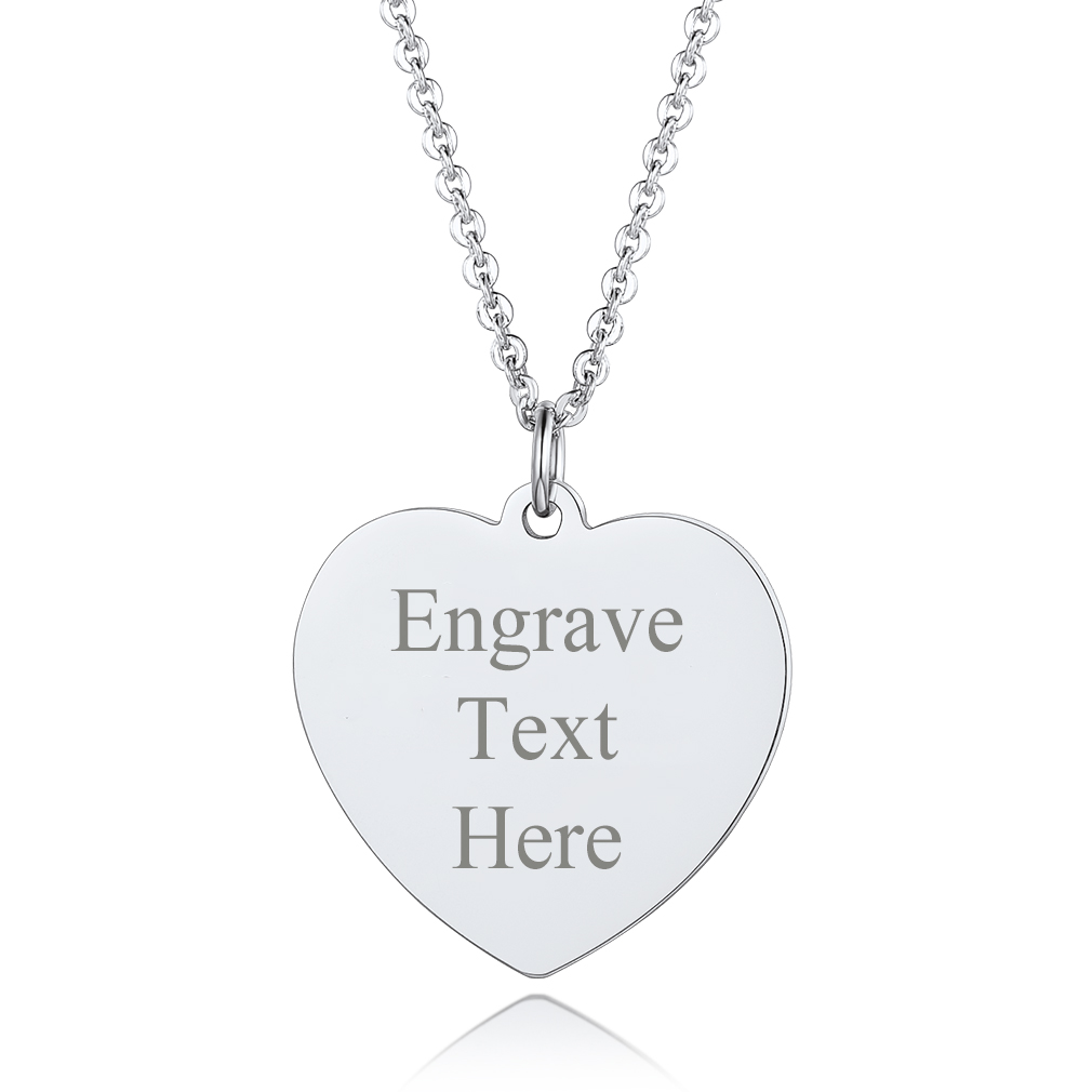 Collier personnalisé avec pendentif cœur gravé pour femme Argenté