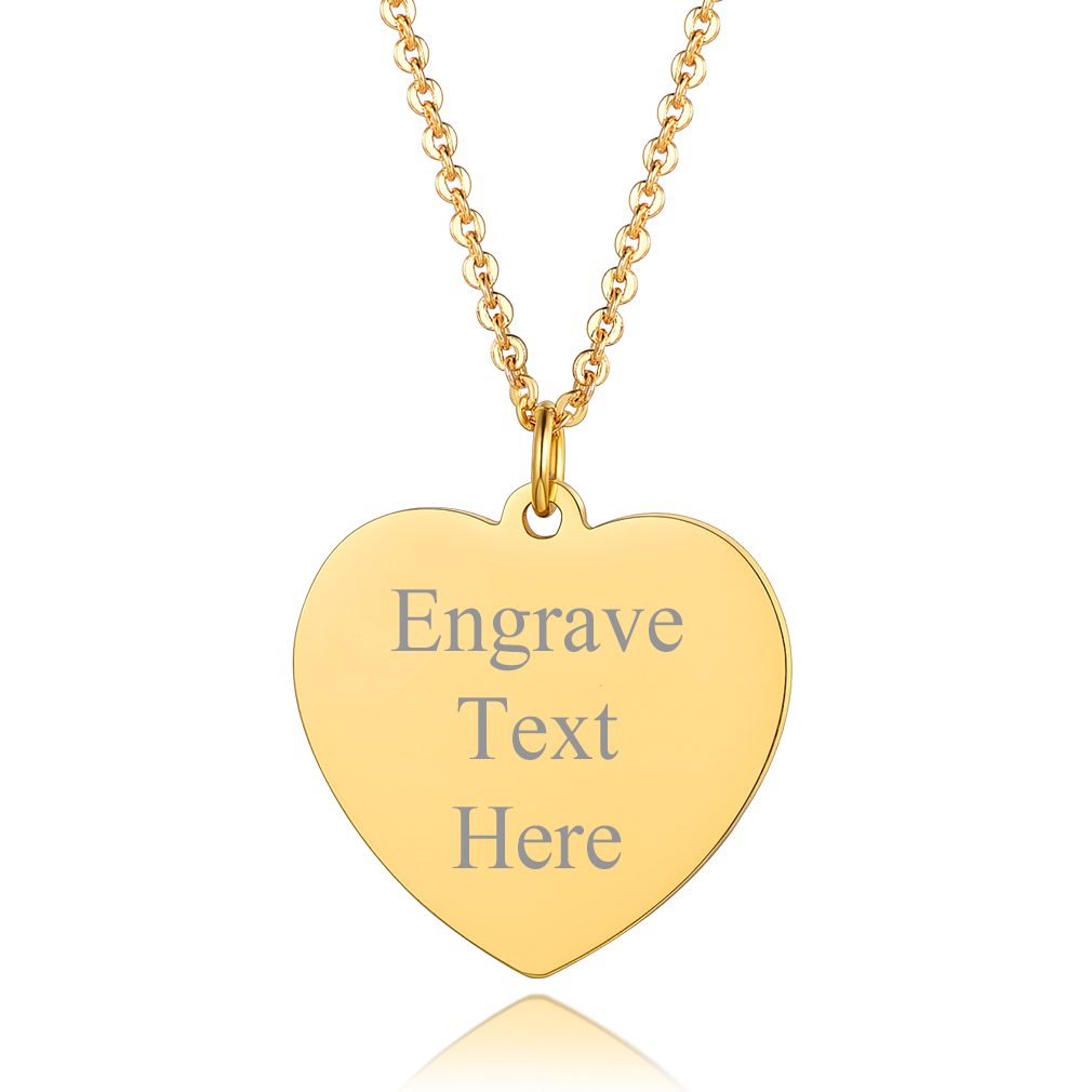 Collier Personnalisé avec Pendentif Cœur Gravé  Or
