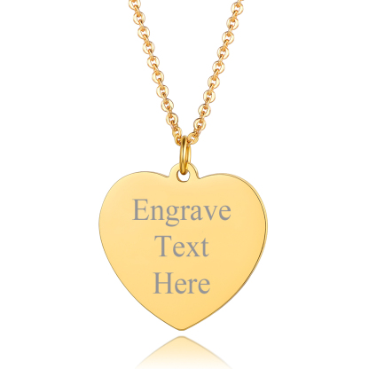 Collier Personnalisé avec Pendentif Cœur Gravé  Or