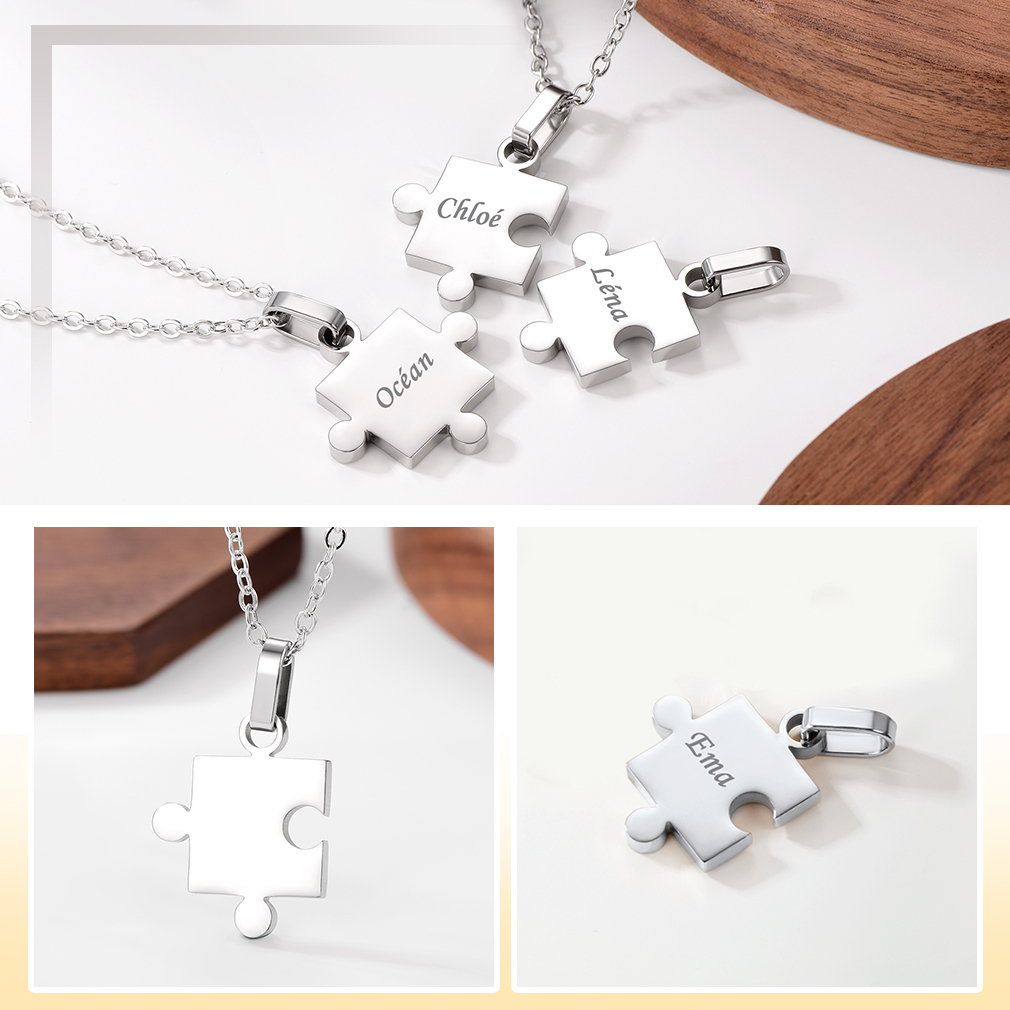 Colliers Personnalisés pour Famille ou Amis Argenté