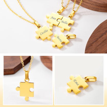 Collier d'Amitié Personnalisé Gravé Puzzle pour Amis Modèle