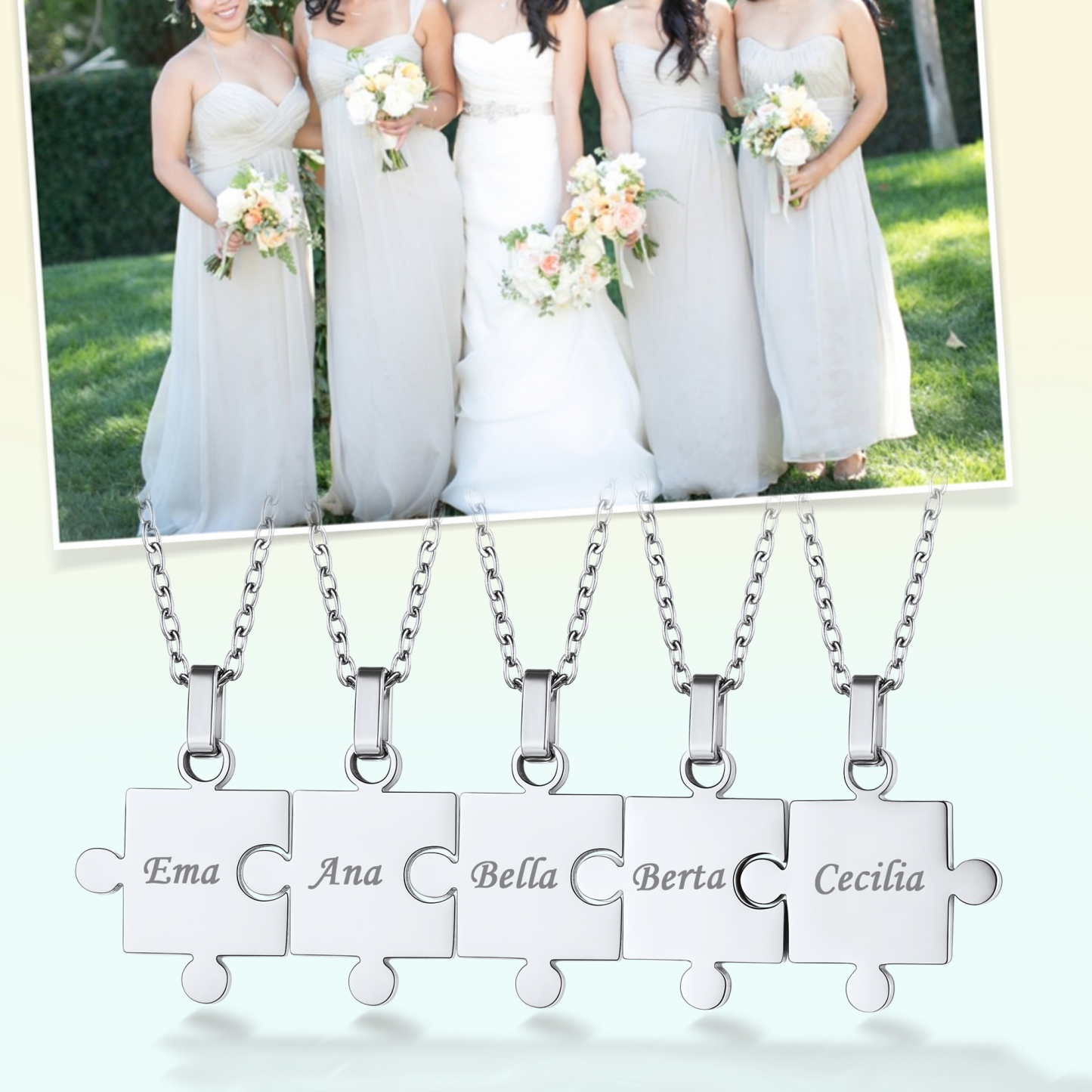 Collier Puzzle Personnalisé avec Prénoms Gravés