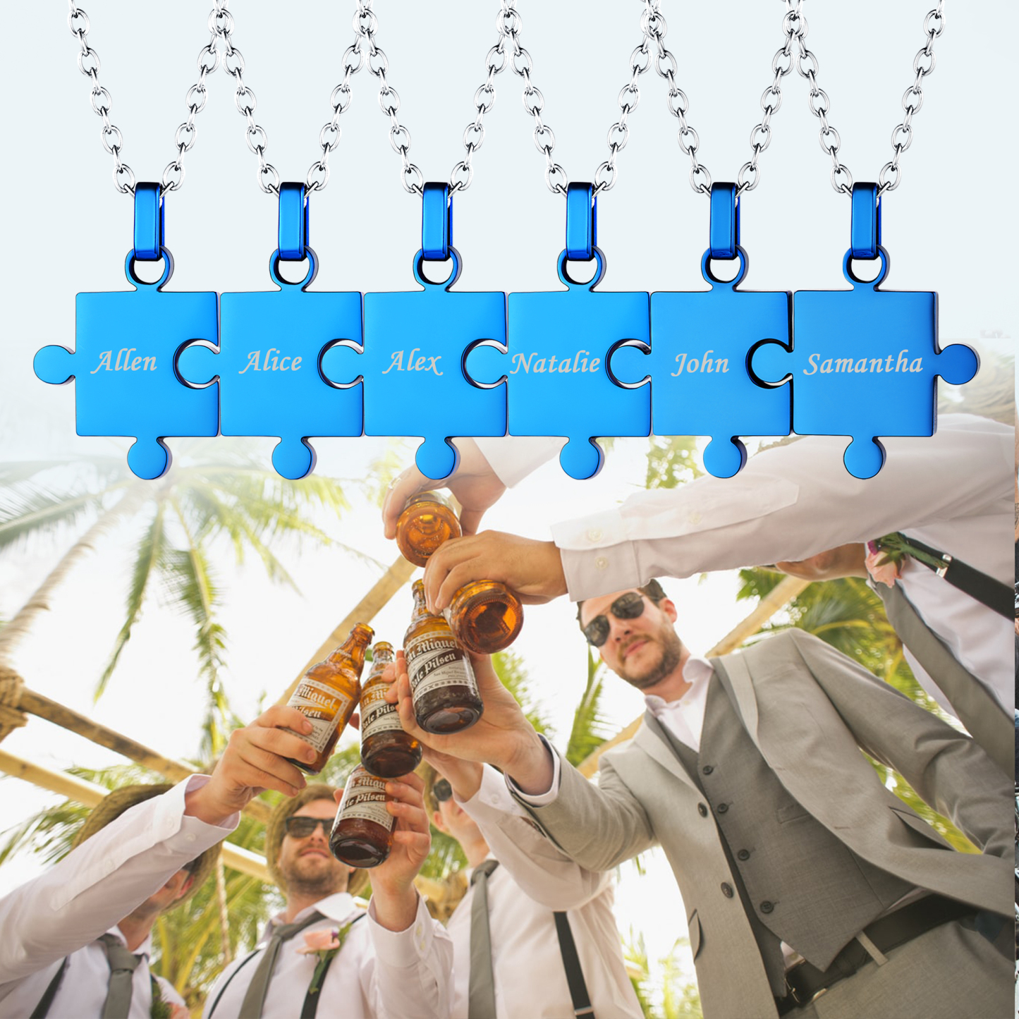 Collier Puzzle Personnalisé pour Amis