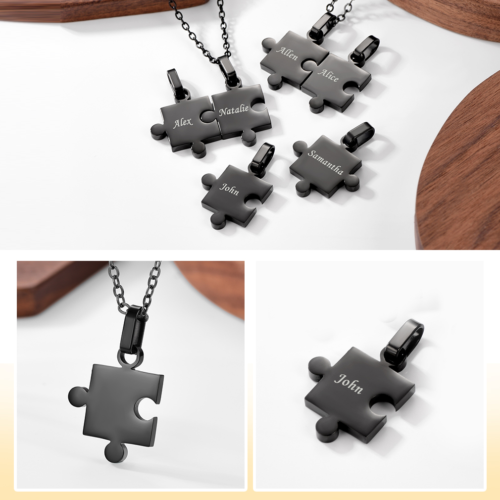 Collier Puzzle Gravé pour Amis ou Famille