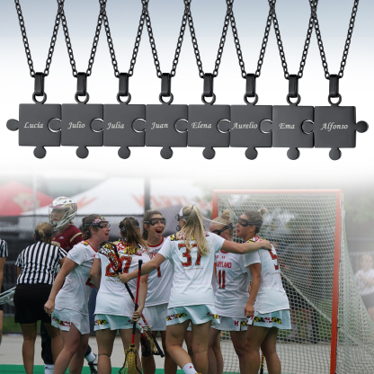 Colliers Puzzle Gravé 8 Pièces en Acier Inoxydable pour Amies