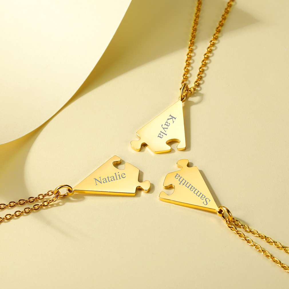 Collier d'Amitié Personnalisé Puzzle Scène