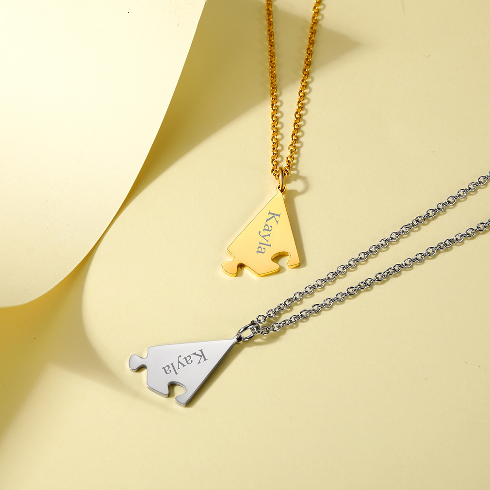 Collier d'Amitié Personnalisé Puzzle Gravé 