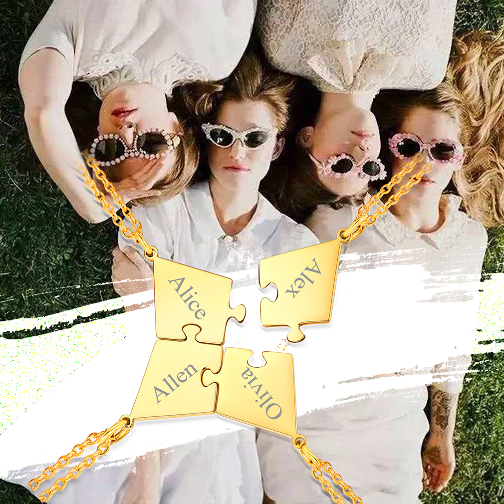 Colliers Puzzle Personnalisés avec Noms pour Amis