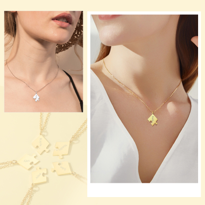 Colliers Puzzle Amitié Personnalisés en Acier Inoxydable