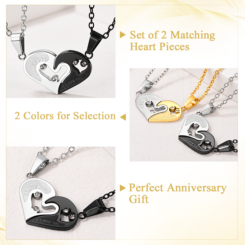 Collier Couple Personnalisé Puzzle Cœur Cadeau de Saint-Valentin Détail