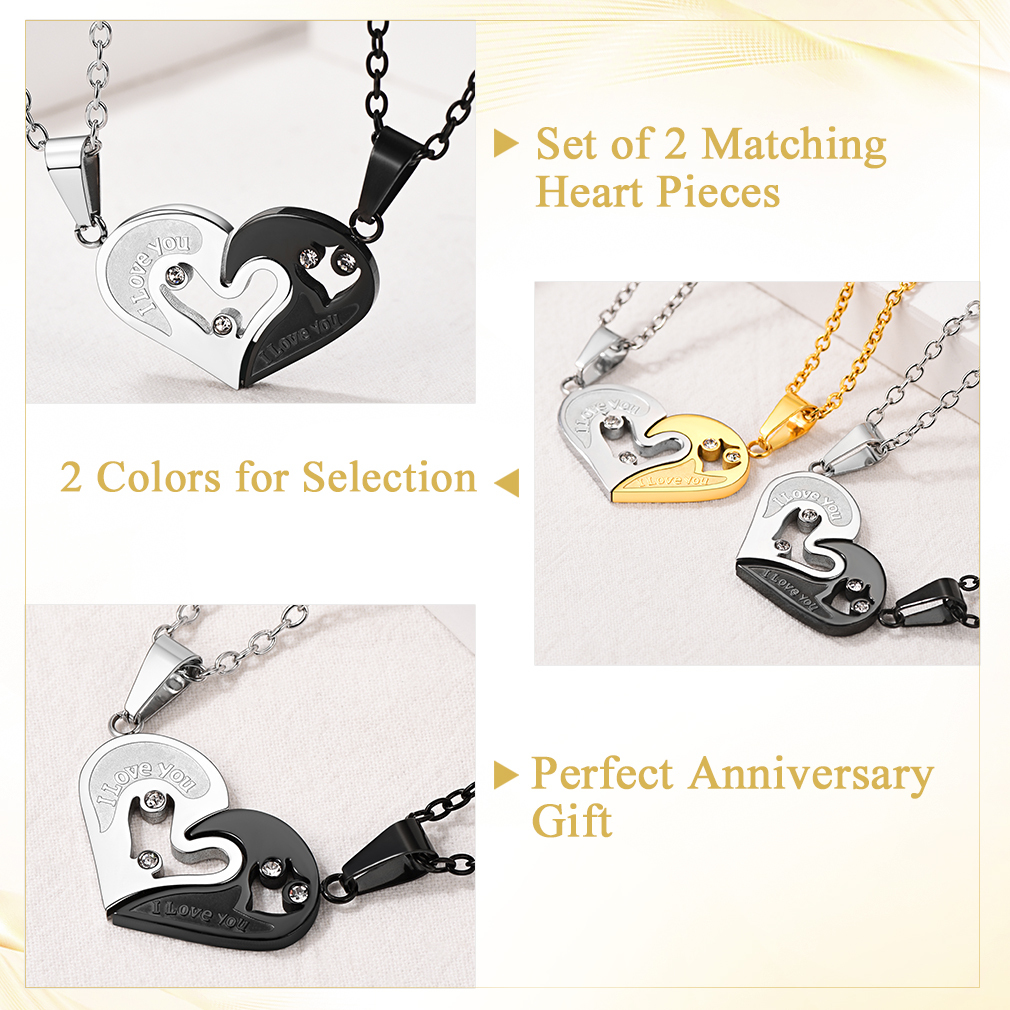 Collier Couple Personnalisé Puzzle Cœur Cadeau de Saint-Valentin Détail