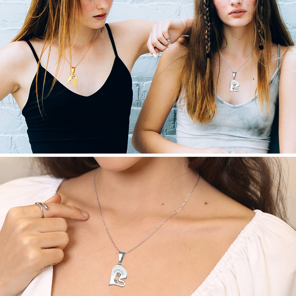 Collier Personnalisé Puzzle Cœur Cadeau de Saint-Valentin