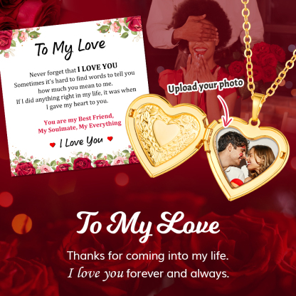 Collier Pendentif Personnalisé avec Photo Cœur Fleur Médaillon pour Maman