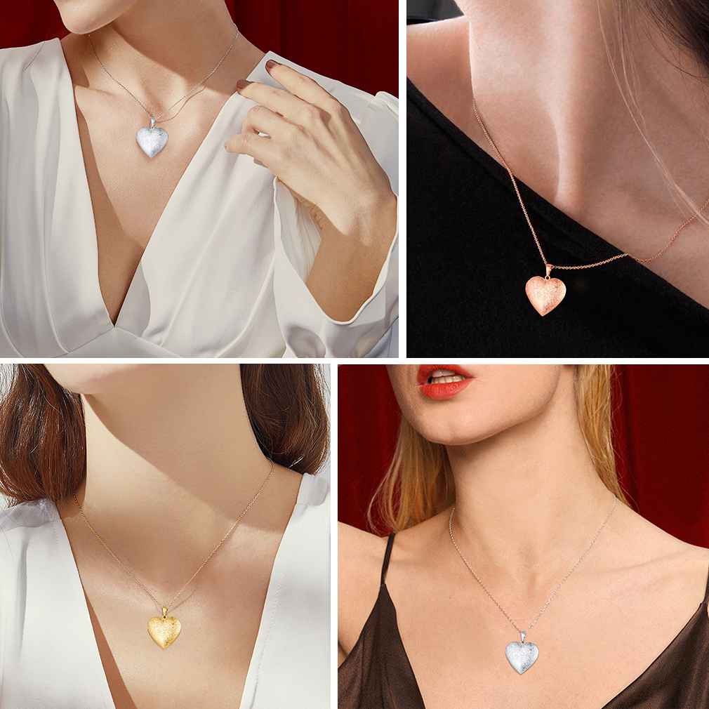 Collier Médaillon Cœur Personnalisé avec Photo et Gravure Modèles