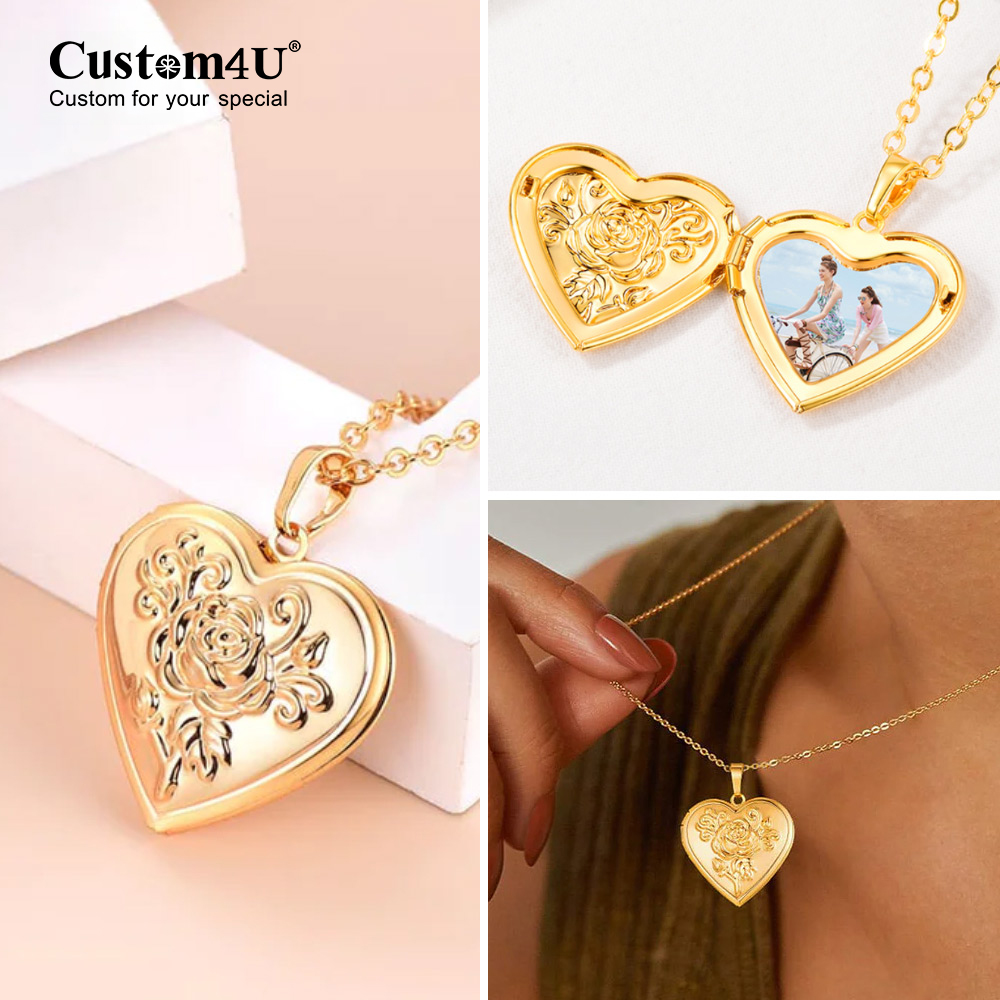 Collier Médaillon Cœur Personnalisé avec Photo custom4u