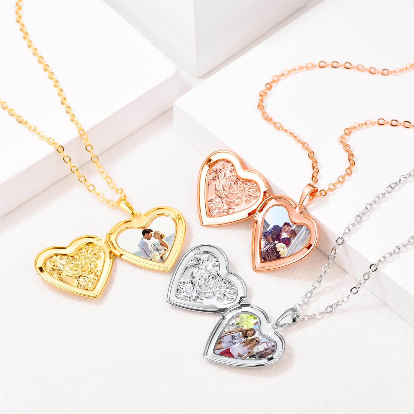 Collier Médaillon Cœur Personnalisé avec Photo Collection