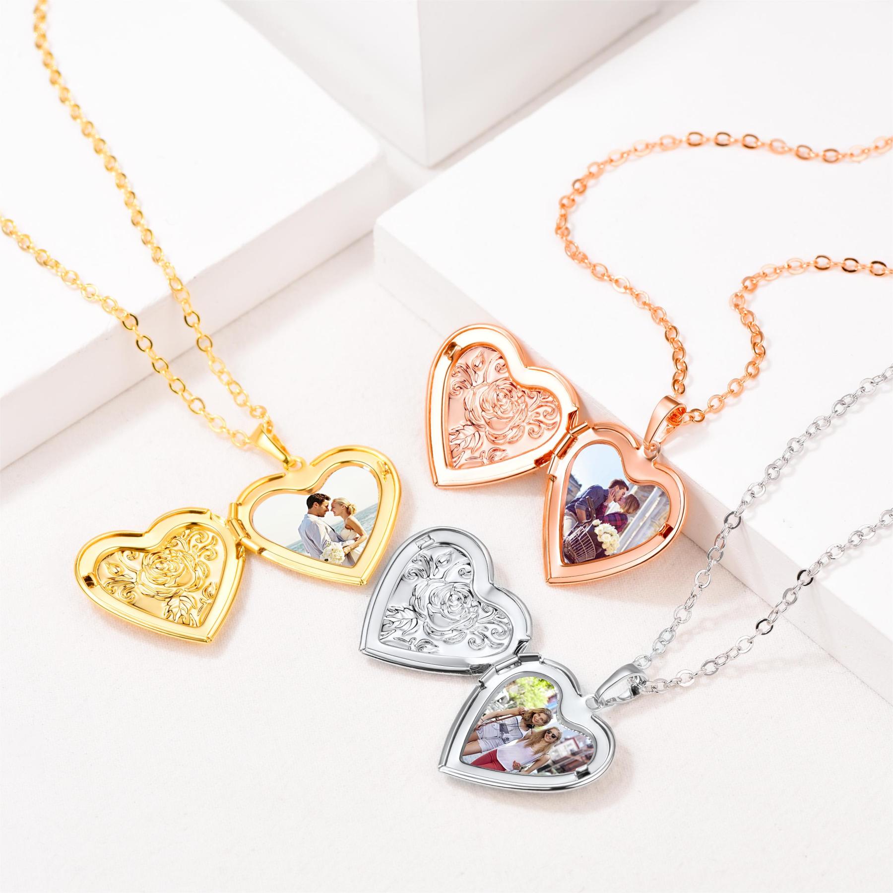 Collier Médaillon Cœur Personnalisé avec Photo Collection