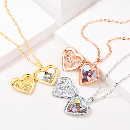 Collier Médaillon Cœur Personnalisé avec Photo Collection
