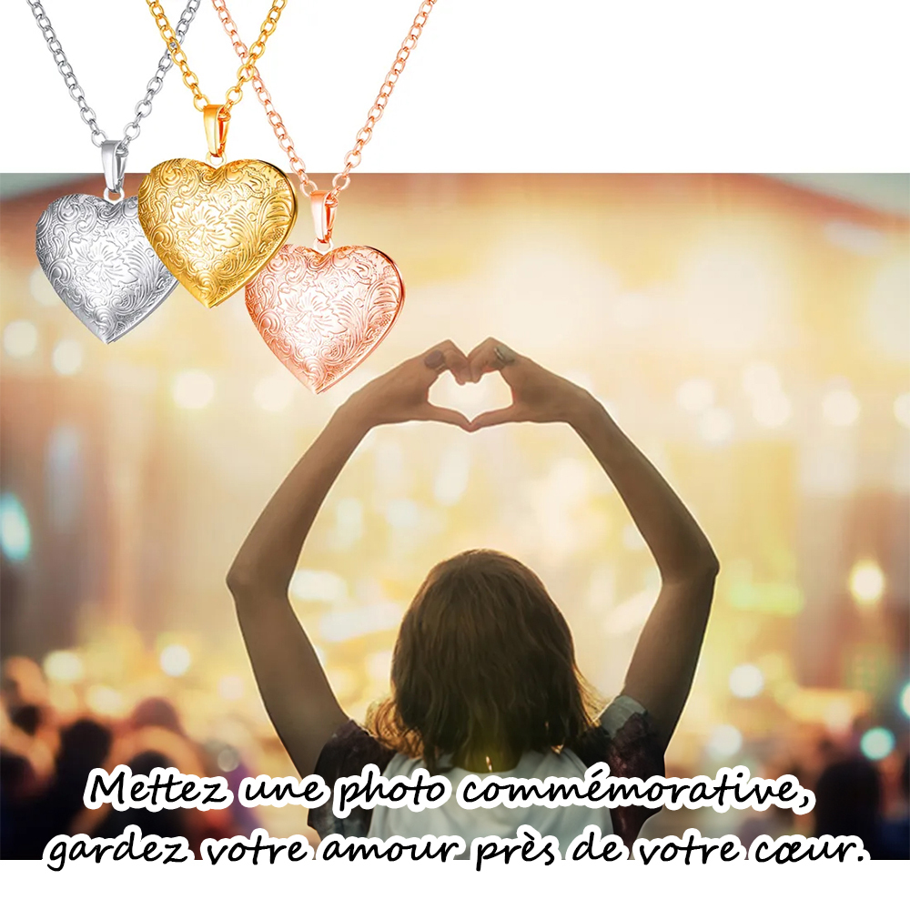 Collier Médaillon Cœur Personnalisé avec Photo Collection
