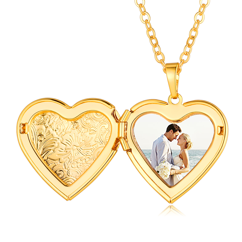 Collier Médaillon Cœur Personnalisé avec Photo 