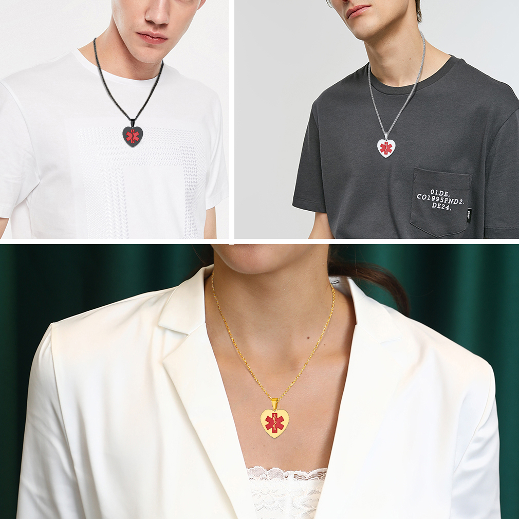 Collier Médical d'Alerte Personnalisé 