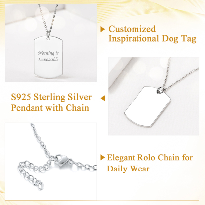 Collier Personnalisé en Argent sterling avec Chaîne Réglable Détail