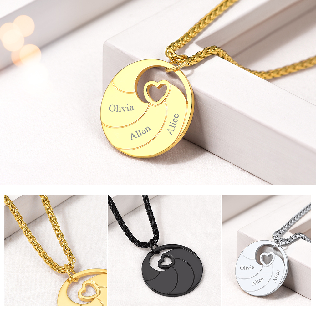 Collier  Personnalisé Gravé en Acier Inoxydable 