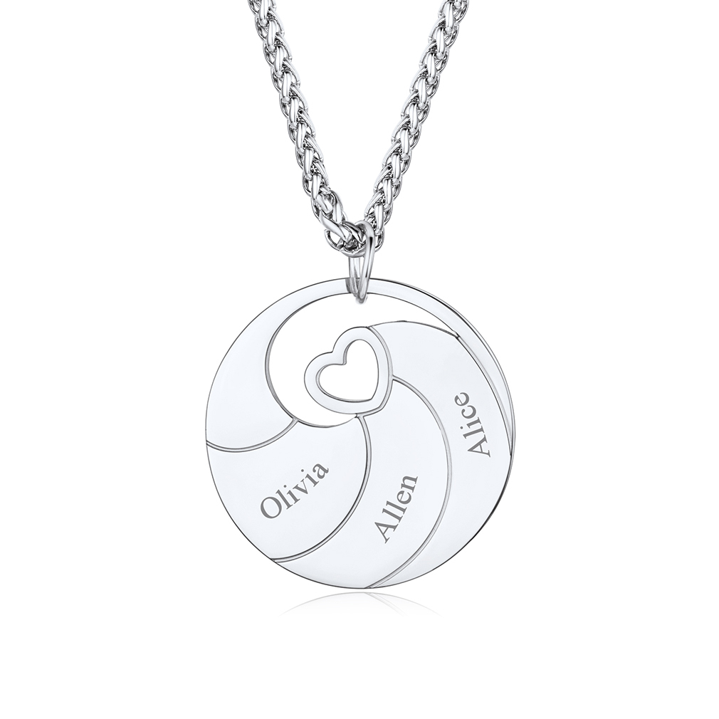 Collier Prénom Personnalisé Gravé en Acier Inoxydable Argenté