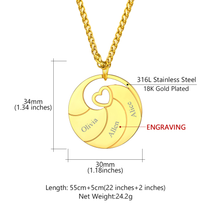 Collier Prénom Personnalisé Gravé en Acier Inoxydable Taille