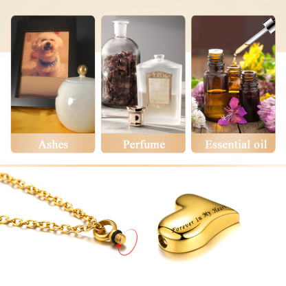 Collier Urne Crémation Personnalisé  Cœur Gravé pour Cendres Fonction