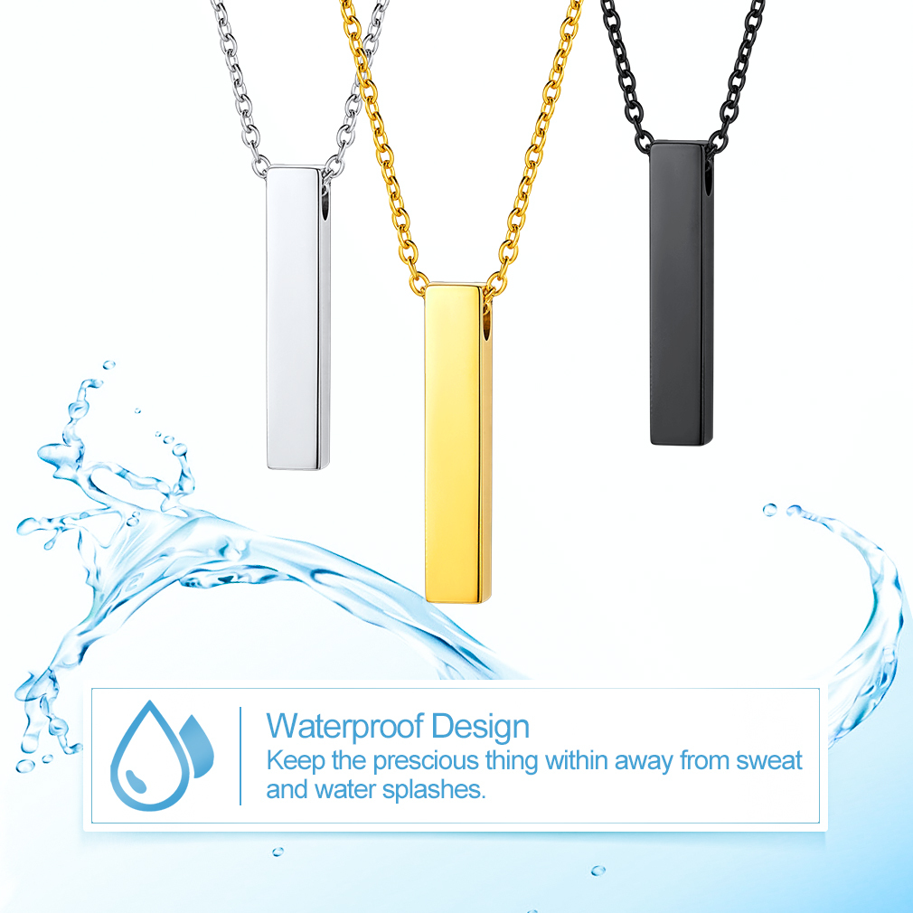 Collier Urne Personnalisé en Acier pour Cendres waterproof