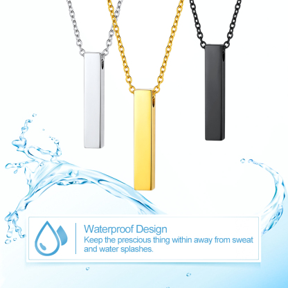 Collier Urne Personnalisé en Acier pour Cendres waterproof