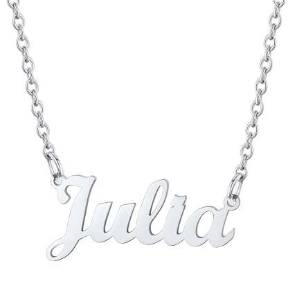 Collier Personnalisé avec Nom en Acier Inoxydable Julia Argenté
