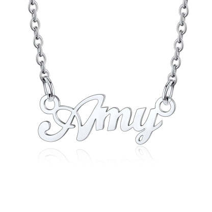 Collier Personnalisé avec Nom en Acier Inoxydable Amy Argent