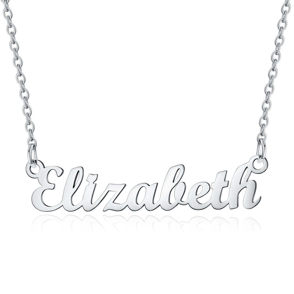 Collier Personnalisé avec Nom en Acier Inoxydable Eliza Argent