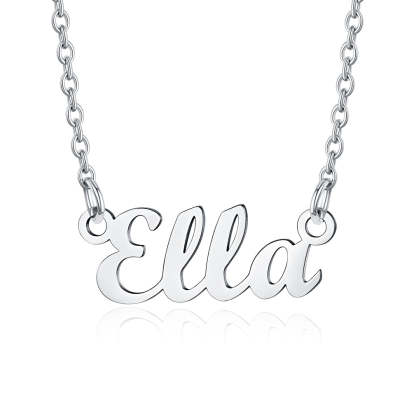 Collier Personnalisé avec Nom en Acier Inoxydable Ella Argent