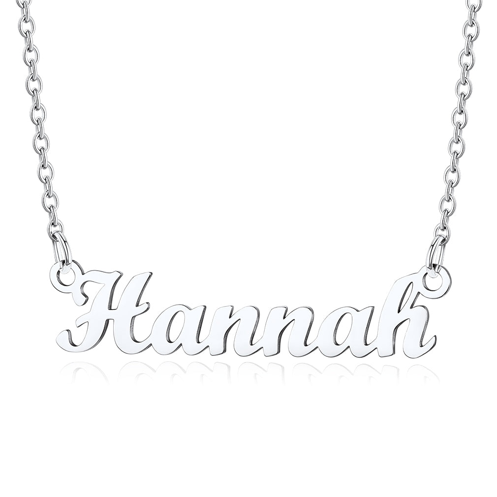 Collier Personnalisé avec Nom en Acier Inoxydable Hannah Argent