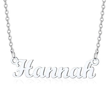 Collier Personnalisé avec Nom en Acier Inoxydable Hannah Argent