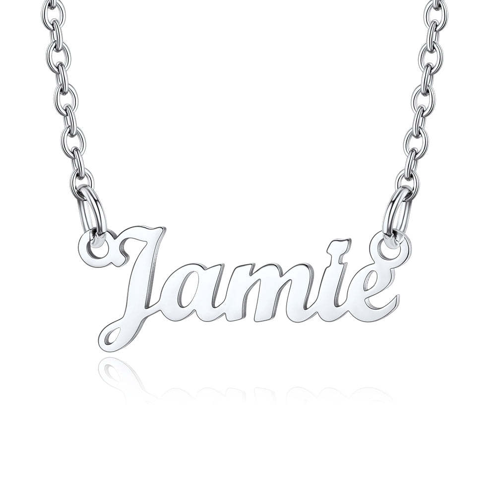 Collier Personnalisé avec Nom en Acier Inoxydable Jamie Argent