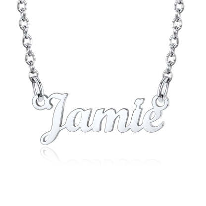 Collier Personnalisé avec Nom en Acier Inoxydable Jamie Argent