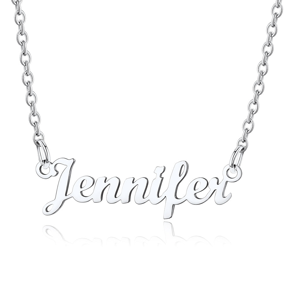 Collier Personnalisé avec Nom en Acier Inoxydable Jennifer Argent