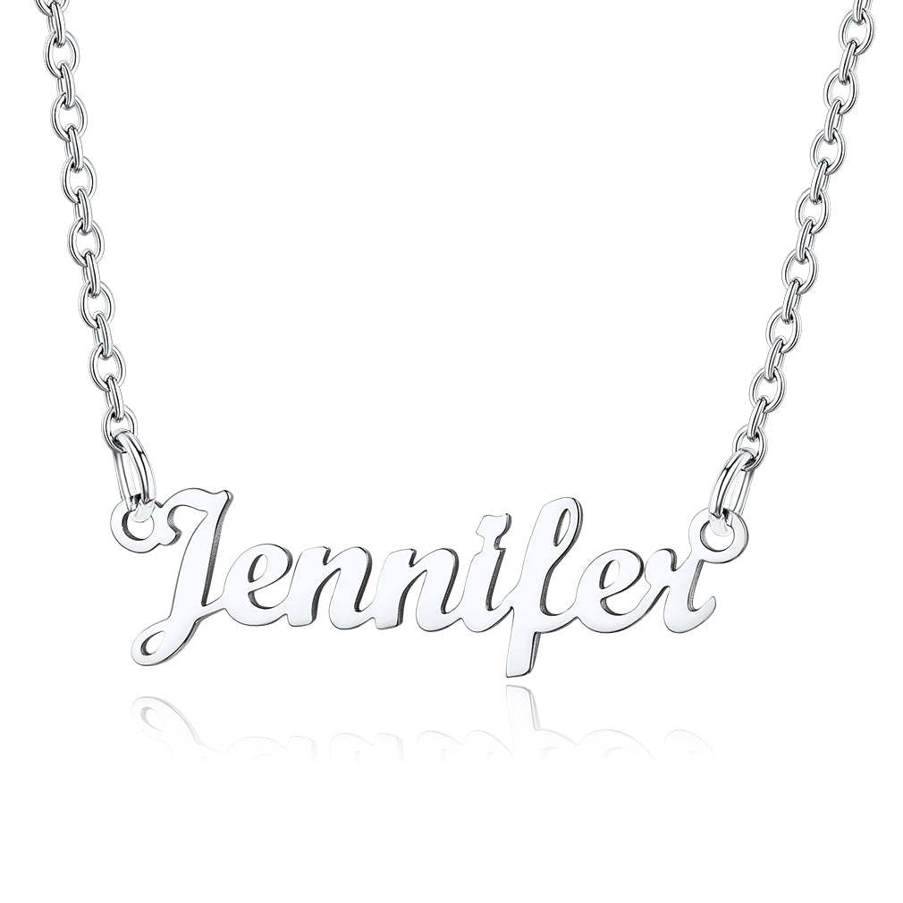 Collier Personnalisé avec Nom en Acier Inoxydable Jennifer Argent