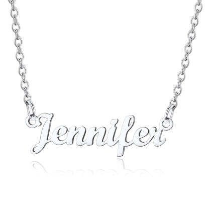 Collier Personnalisé avec Nom en Acier Inoxydable Jennifer Argent