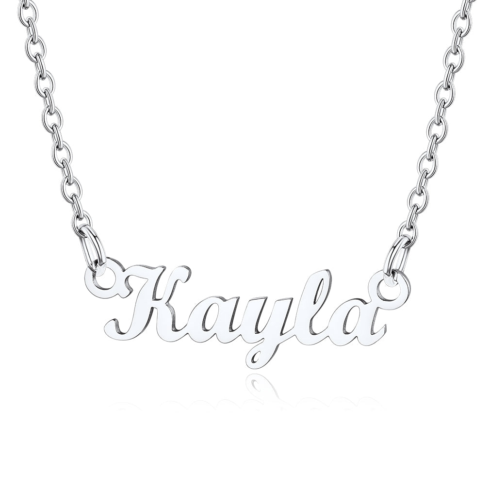Collier Personnalisé avec Nom en Acier Inoxydable Kayla Argent
