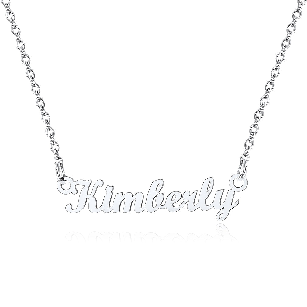 Collier Personnalisé avec Nom en Acier Inoxydable Kimberly Argent